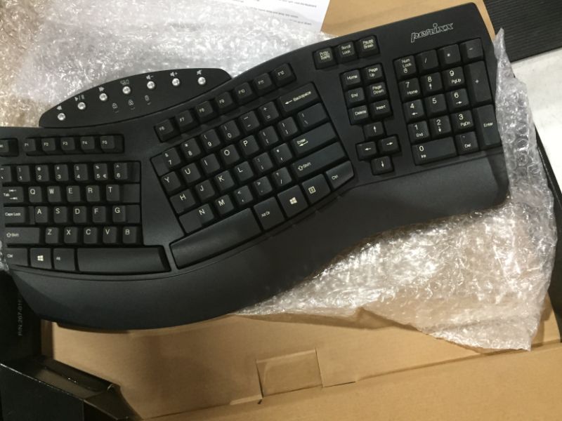 Photo 3 of Perixx Periboard-612 Wireless Ergonomic Split Keyboard with Dual Mode 2.4G and Bluetooth Feature, Compatible with Windows 10 and Mac OS X System, Black, US English Layout, (11354)
