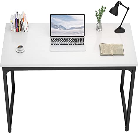 Photo 1 of Foxemart Computer Desks Modern Sturdy Office Desk PC Laptop Notebook Study Writing Table for Home Office Workstations, White
