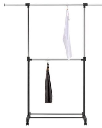 Photo 1 of Adjustable Double Rod Garment Rack Black - Room Essentials™

