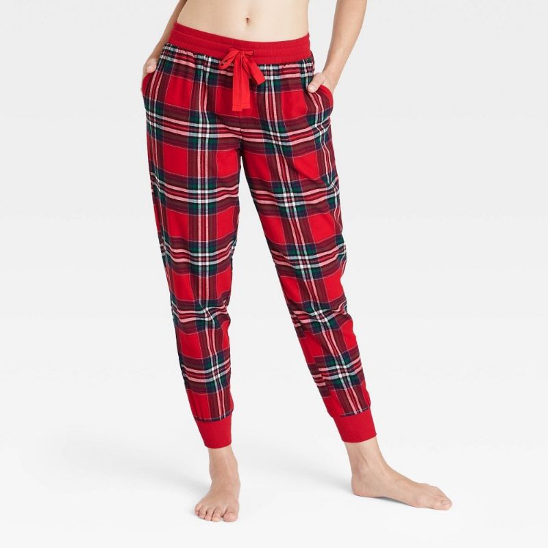 Photo 1 of Women's Perfectly Cozy Flannel Plaid Jogger Pajama Pants - Stars Above, Size Large, 2PACK!