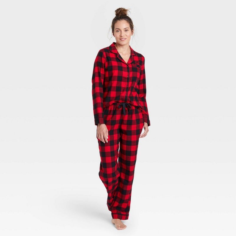 Photo 1 of Women's Perfectly Cozy Plaid Flannel Pajama Set - Stars Above, Size Small, 2PACK!
