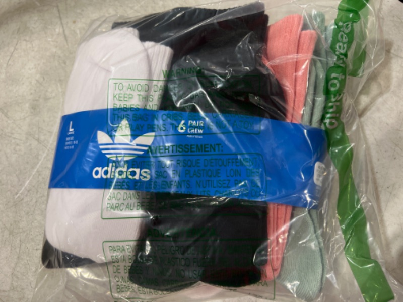 Photo 2 of adidas Originals unisex-adult Trefoil Crew Socks (6-pair), Large (Women size:10-13 Men size:8-12)
