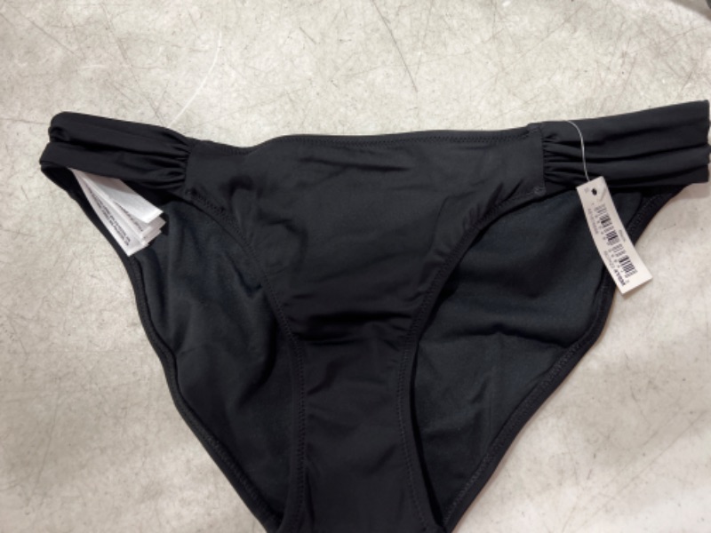 Photo 2 of Amazon Essentials Women's Side Tab Bikini Swimsuit Bottom Black, Small 
