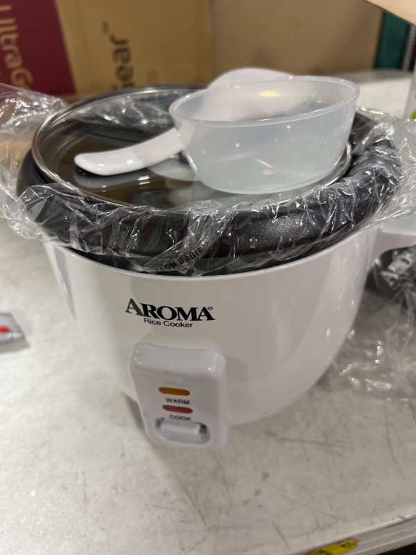 Photo 2 of Aroma 6 Cup Non-Stick Pot Style White Rice Cooker 3 Piece
