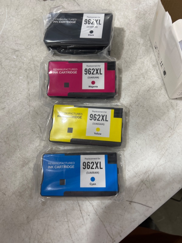 Photo 1 of LEMERO Remanufactured Ink Cartridge Replacement for HP 962XL 962 962 XL to use with OfficeJet Pro 9015 9015e 9010 9025 9025e 9020 9018 9012 9028 (Black, Cyan, Magenta, Yellow, 4-Pack)
