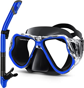 Photo 1 of Greatever Dry Snorkel Set,Panoramic Wide View,Anti-Fog Scuba Diving Mask,Professional Snorkeling Gear
