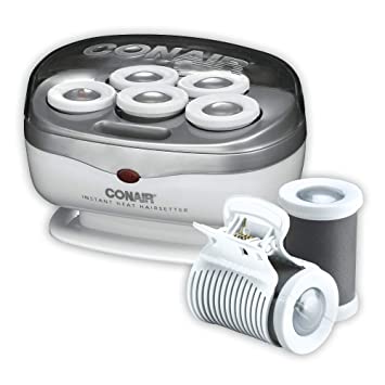 Photo 1 of Conair Instant Heat Travel 1.5-Inch Hot Rollers, White, 5 Count
