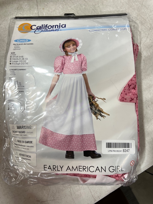 Photo 2 of Girl's Early American Girl Costume, Child XL (12-14)