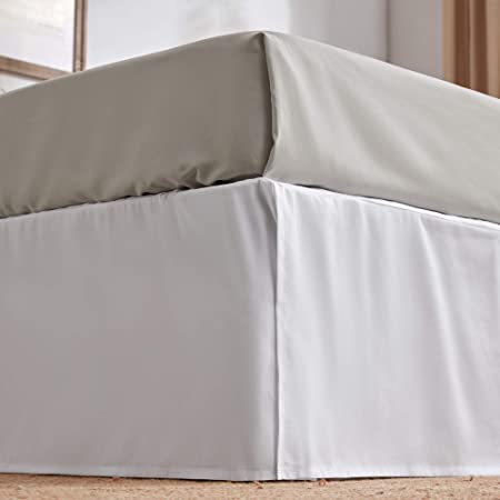 Photo 1 of SLEEP ZONE Wrap Around Pleated Bed Skirts King Size, 15 inch Tailored Drop Easy Fit Bedskirt, Anti-Static, Wrinkle Free, and Fade Resistant (King, White)
