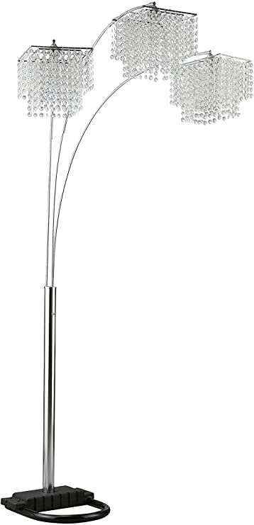 Photo 1 of Coaster Home Furnishings Arc Floor Lamp with Poly Crystal Shades Chrome MISSING PARTS LAST PHOTO FOR DETAILS 
