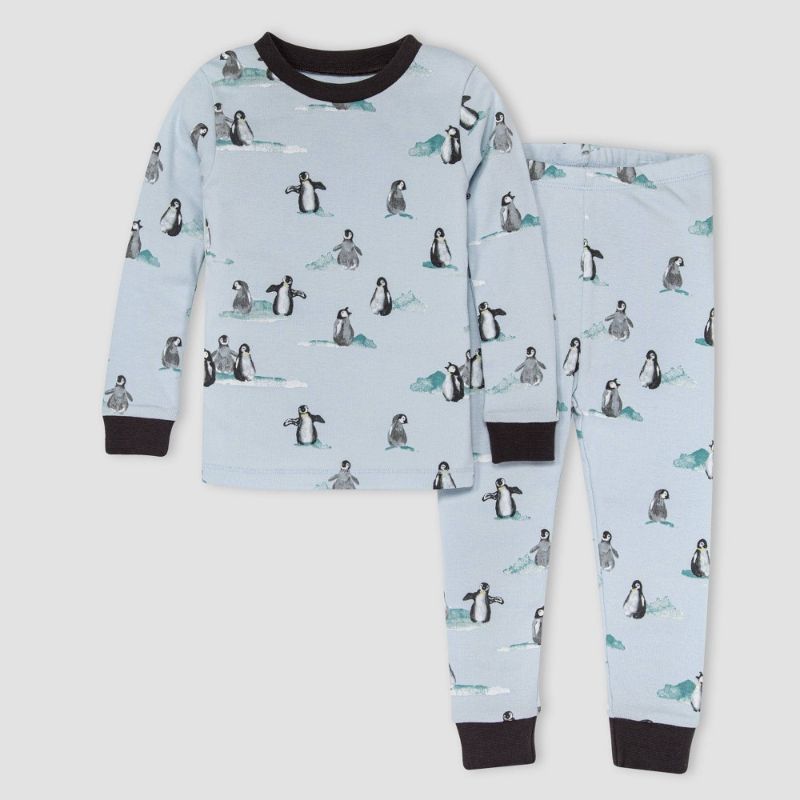 Photo 1 of 2T Burt's Bees Baby® Toddler Penguins Organic Cotton Tight Fit Pajama Set -
