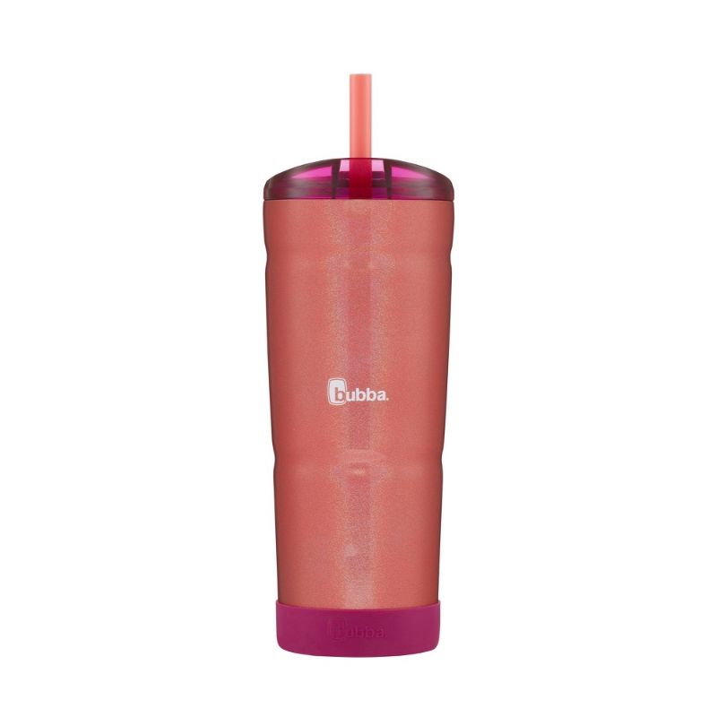 Photo 1 of Bubba Envy S Stainless Steel Tumbler with Straw and Bumper Iridescent Pink Sorbet 24 Fl Oz.
