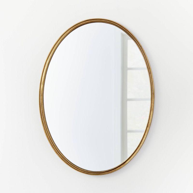 Photo 1 of 26" X 36" Oval Shape Antique Mirror Brass - Threshold™ Designed with Studio McGee
