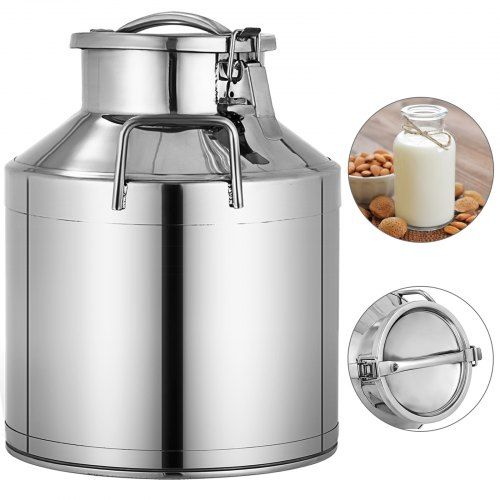 Photo 1 of 10l Stainless Steel Milk Can Wine Pail Bucket Jug Oil Barrel Canister Bottle Lid
