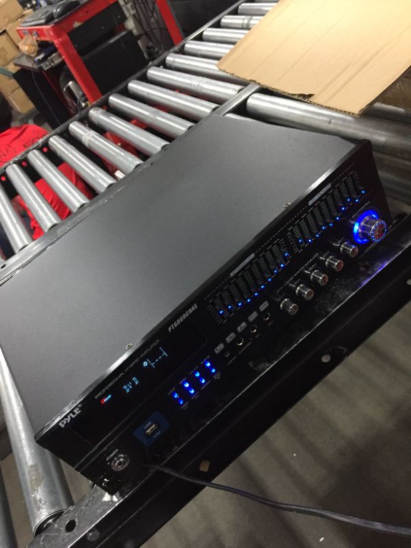 Photo 2 of 6-Channel Bluetooth Hybrid Home Amplifier - 2000W Home Audio Rack Mount Stereo Power Amplifier Receiver w/ Radio, USB/AUX/RCA/Mic, Optical/Coaxial, AC-3, DVD Inputs, Dual 10 Band EQ - Pyle PT6060CHAE
