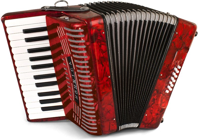 Photo 1 of Hohner Accordions 1303-RED 12 Bass Entry Level Piano Accordion, Red
