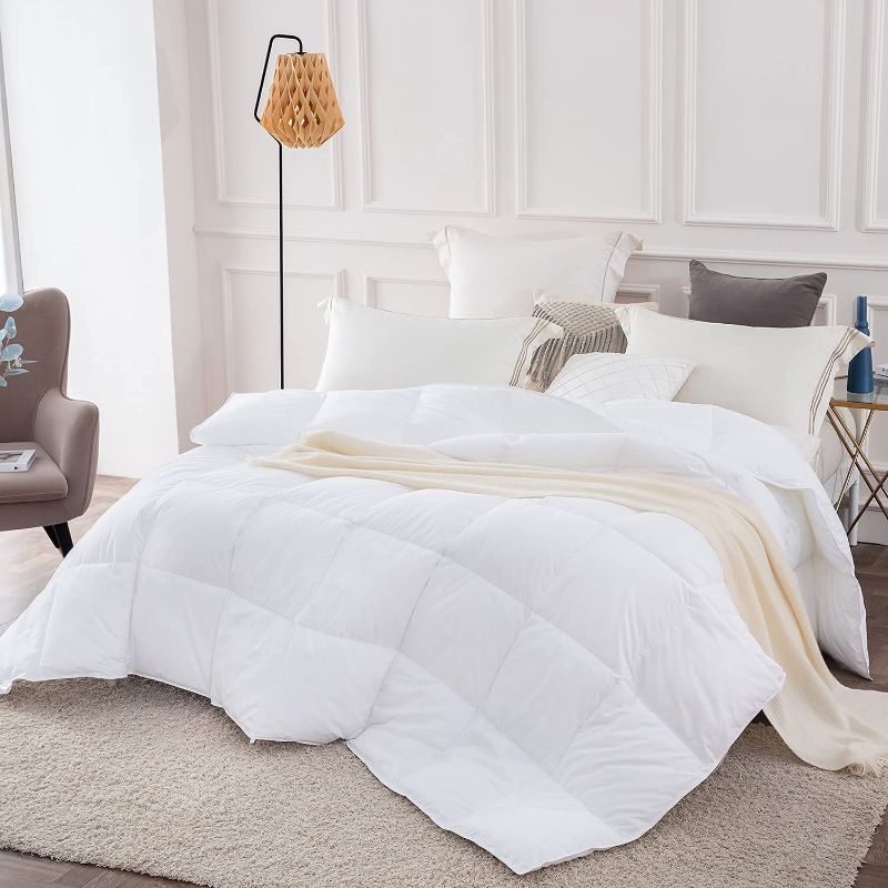 Photo 1 of Amazon Brand - Pinzon All-Season Down Alternative Comforter with Duvet Tabs, White
QUEEN 