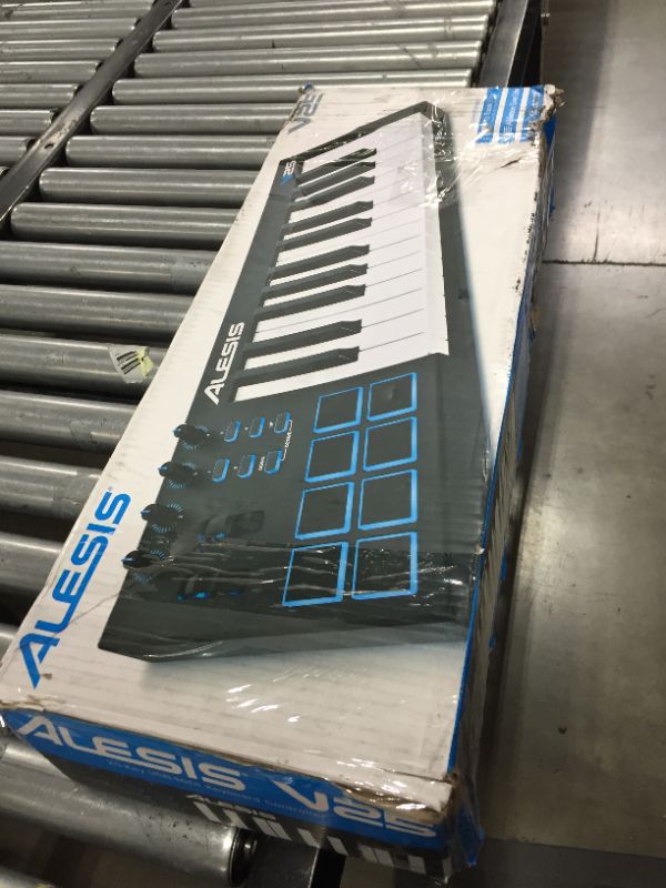 Photo 4 of Alesis V25 - 25-Key USB MIDI Keyboard Controller with Backlit Pads, 4 Assignable Knobs and Buttons, Professional Software Suite Included
