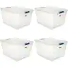 Photo 1 of Cleverstore 71 Qt. Latching Plastic Storage Container and Lid, Clear (4-Pack)
