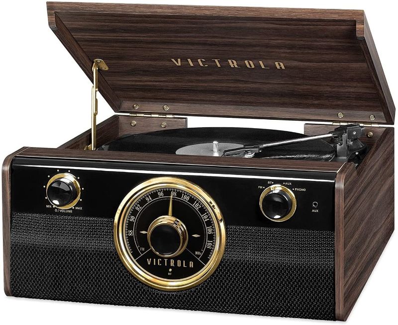 Photo 1 of Victrola Wood Metropolitan Mid Century Modern Bluetooth Record Player with 3-Speed Turntable and Radio
