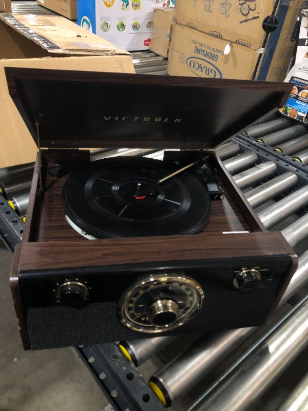 Photo 3 of Victrola Wood Metropolitan Mid Century Modern Bluetooth Record Player with 3-Speed Turntable and Radio
