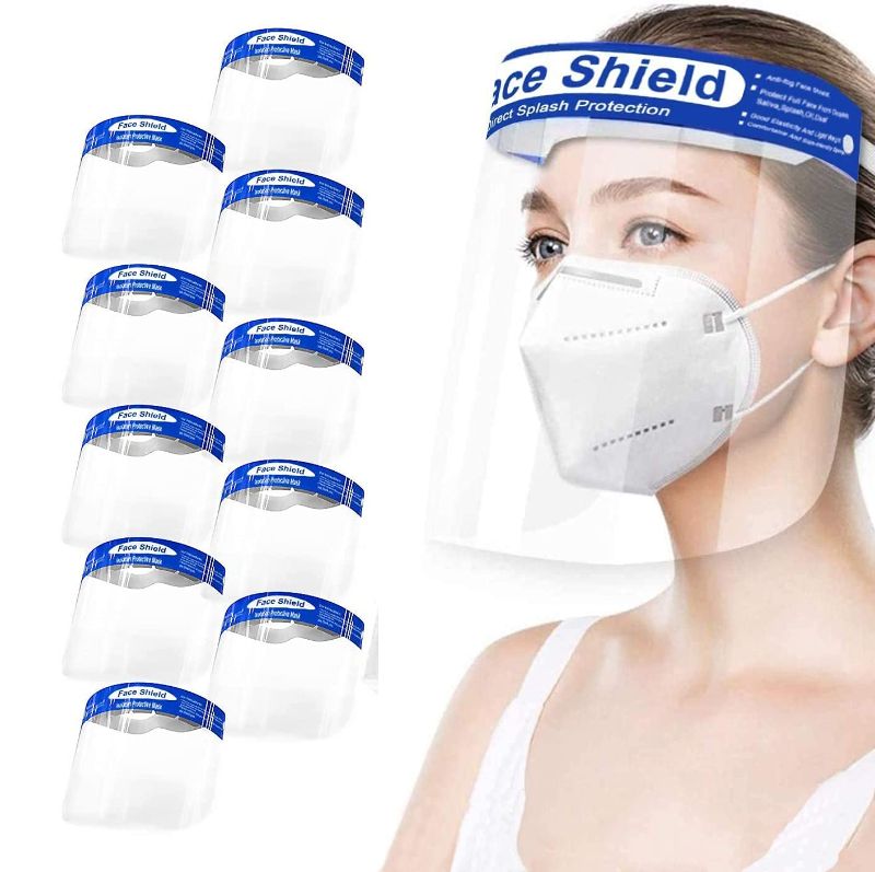 Photo 1 of 90 pack Face Shield Protector Eyes Face with Clear Open Protective Film Elastic Band Comfort Sponge, Windproof Dustproof Anti-Spitting Isolation Hat Shield
