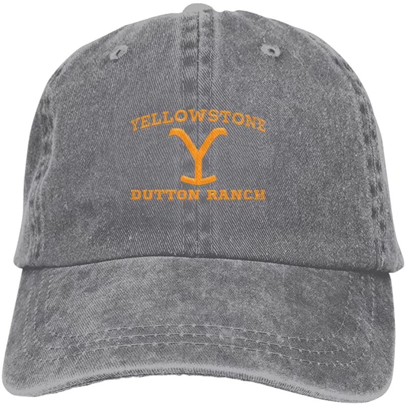 Photo 1 of 2 PACK Yellowstone Hat Vintage Cowboy Hat - Classic Washed 100% Cotton Adjustable Baseball Cap for Men and Women Gray
