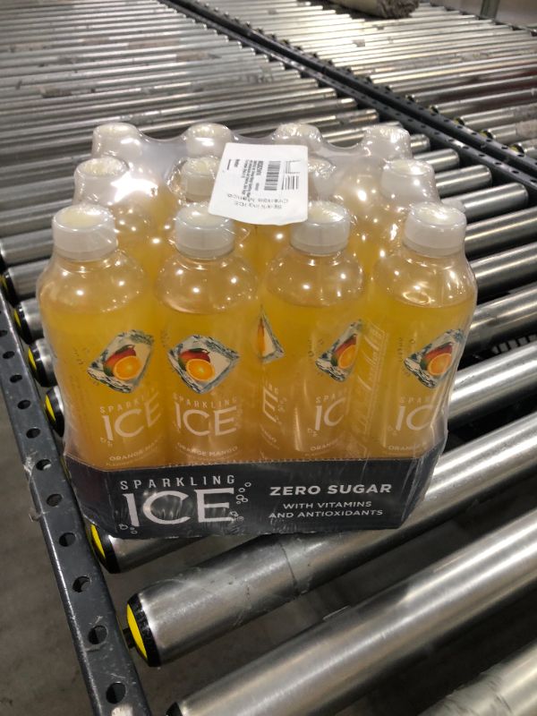 Photo 1 of Sparkling Ice, Orange Mango Sparkling Water, Zero Sugar Flavored Water, with Vitamins and Antioxidants, Low Calorie Beverage, 17 fl oz Bottles (Pack of 12)
