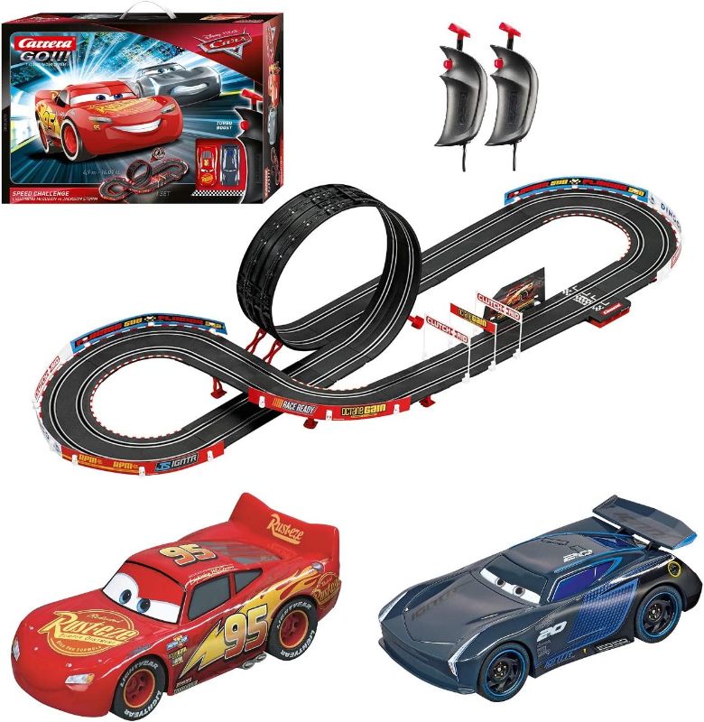 Photo 1 of Carrera GO!!! 62476 Disney Pixar Cars Speed Challenge Electric Slot Car Race Track Set in 1:43 Scale
