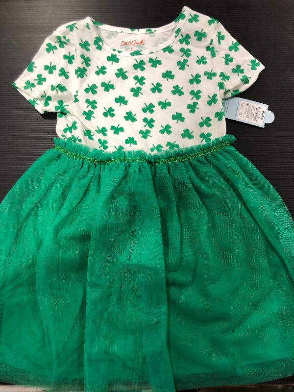 Photo 1 of [Size 5T] Toddler Girls' Shamrock Short Sleeve Tutu Dress - Cat & Jack™ Green 