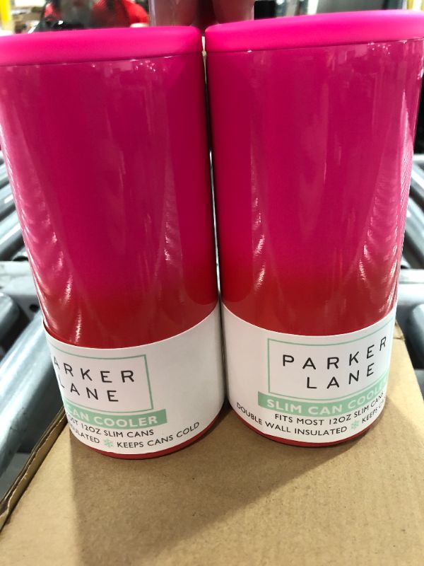 Photo 3 of [2 Pack] Parker Lane Slim Can Cooler [Ombre Pink/Coral]