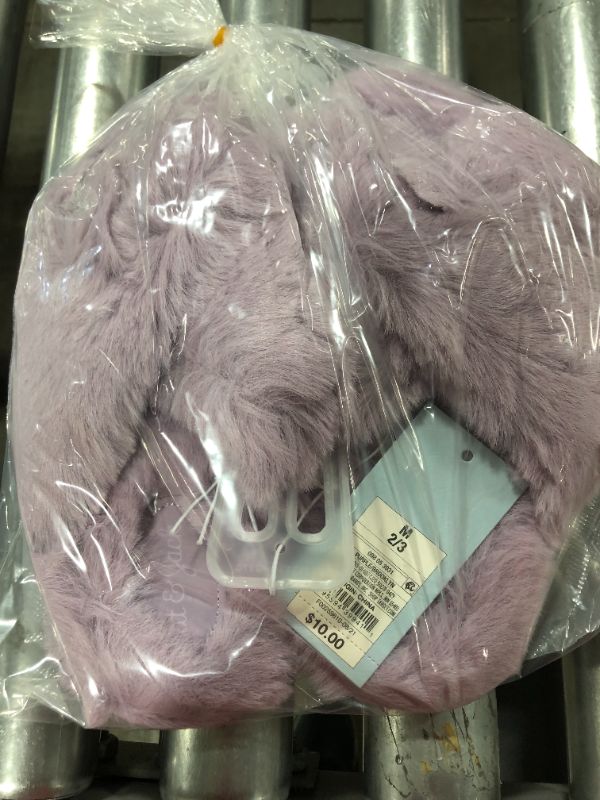 Photo 3 of [Size Medium] Girls' Brooklyn Crossband Fur Slippers - Cat & Jack™
