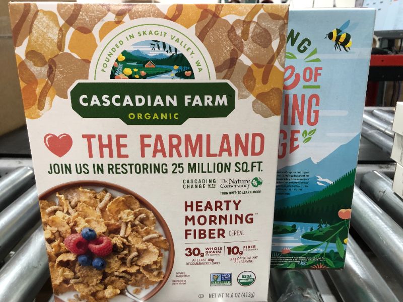 Photo 1 of (2 Pack) Cascadian Farm Organic Hearty Morning Fiber Cereal, 14.6 oz [EXP 4-22]