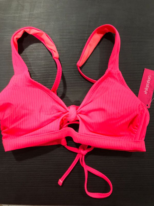 Photo 2 of [Size B] Juniors' Ribbed Knot-Front Bralette Bikini Top - Xhilaration™ Cup
