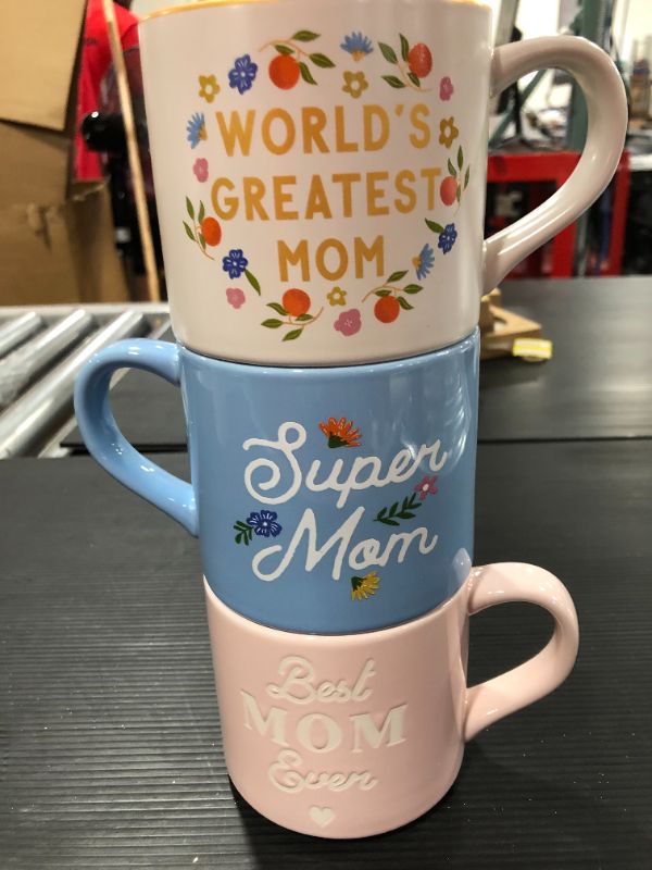 Photo 1 of [3 Pack] 16oz Stoneware Super, Greatest, Best Mama Mugs - Parker Lane
