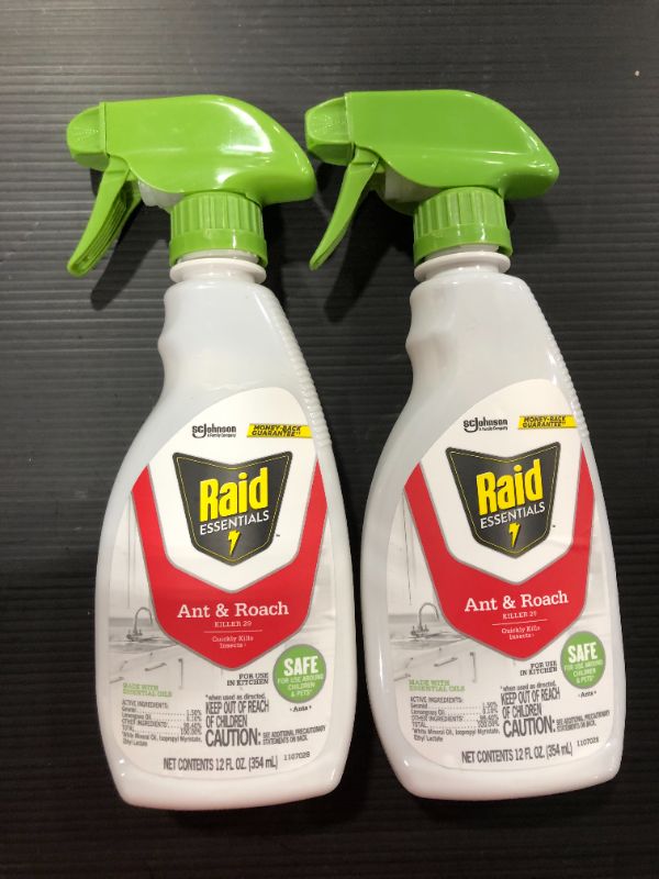 Photo 2 of [2 Pack] Raid Essentials Ant & Roach Killer 29, 12 Oz Trigger Spray