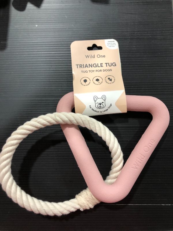 Photo 2 of Wild One Triangle Tug Engaging Dog Toy in Pink [Large]