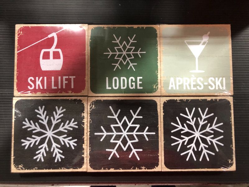 Photo 1 of [2 Pack] Winter Wooden Standing Signs