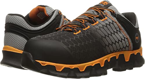 Photo 1 of [Size 11.5] Timberland PRO Men's Powertrain Sport Alloy Toe SD+ Industrial & Construction Shoe, Grey Synthetic/Orange