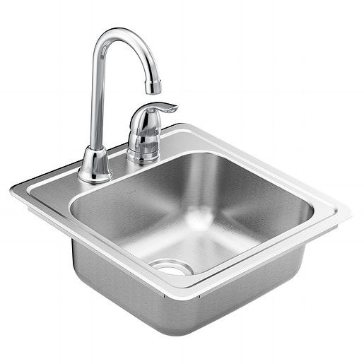 Photo 1 of 2000 Series 15"X15" Stainless Steel 20 Gauge Single Bowl Drop In Sink FAUCET NOT INCLUDED 