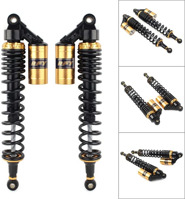 Photo 1 of NEWSMARTS 2 Pcs Motorcycle 440mm 17.3" Air Shock Absorbers Black & Gold ATV Shocks UTV Shocks Universal For ATV UTV Go Kart Quad Dirt Bikes