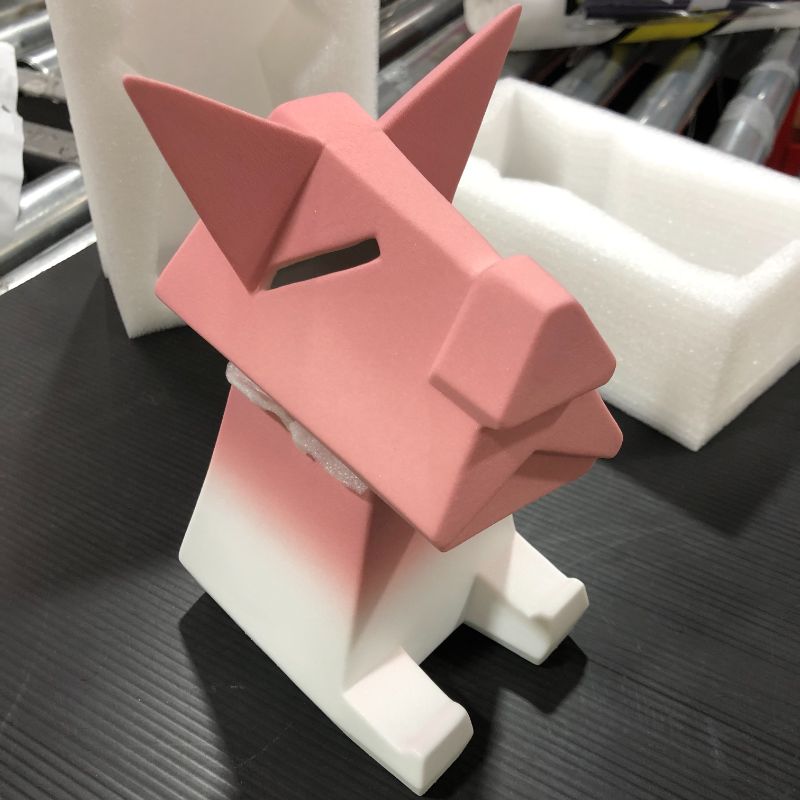 Photo 1 of 3 Pack - Ceramic Piggy Bank Statue Decor? Adult Piggy Bank? Pink and White-Color Geometric Design
