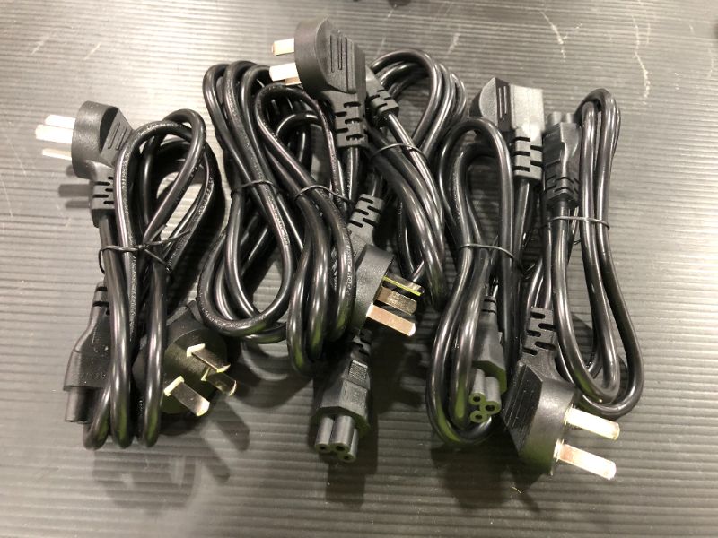 Photo 2 of 6 PACK - 6 Ft 3 Prong AC Laptop Power Cord Cable for Dell IBM Hp Compaq Asus Sony Toshiba Lenovo Acer Gateway Notebook Computer Charger Spare