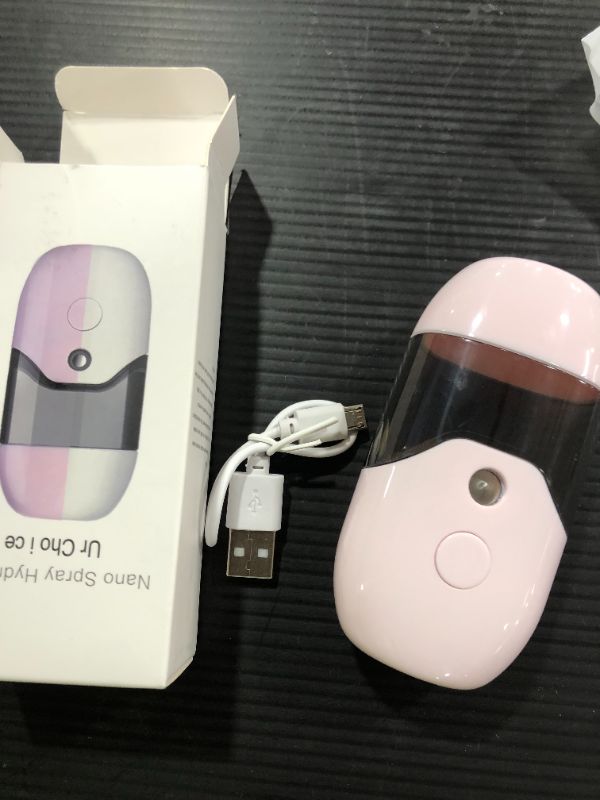 Photo 2 of 2 Pack - nano mister Nano Sprayer, 50ml Portable Handheld USB Nano Facial Mister, Facial Steamers for Skin Care, Face Moisturizing, Home, Office, Travel (pink)