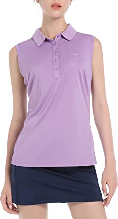 Photo 1 of 2XL - Ksmien Women's UPF50+ Sleeveless Golf Tennis Polo Shirts Slim Fit Quick Dry Athletic Outdoor Tank Tops