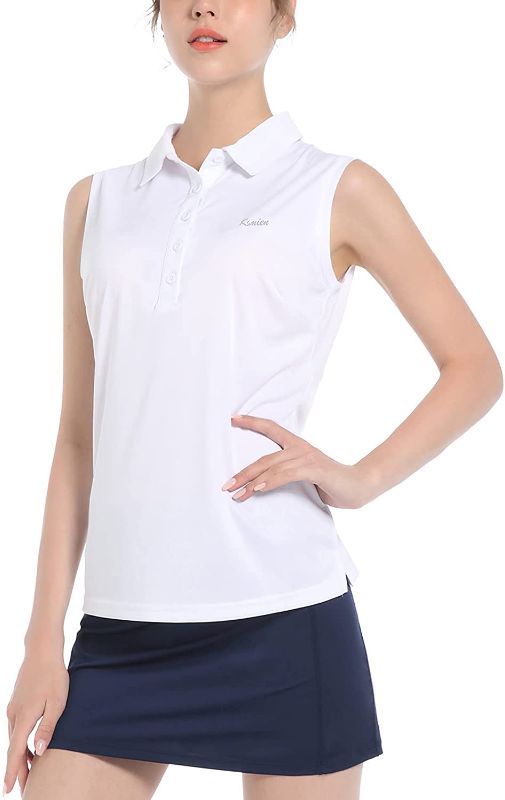 Photo 1 of Ksmien Women's Golf Polo Sleeveless Shirts Tennis Outdoor Athletic Tank Tops Quick Dry UPF 50 S
