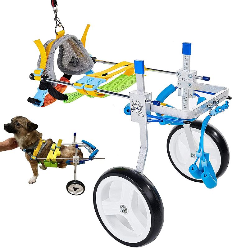 Photo 1 of HobeyHove Adjustable Dog Cart/Wheelchair, Animal Exercise Wheels?for Pet/Doggie Wheelchairs with Disabled Hind Legs Walking?Light Weight, Easy Assemble Small