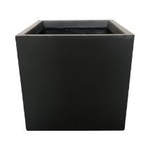 Photo 1 of 12"H Square Charcoal Concrete/Fiberglass Indoor Outdoor Elegant Planter - 12"W X 12"L X 12"H
