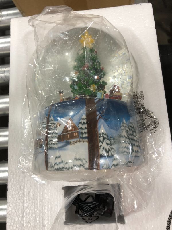 Photo 2 of Aobaks 8.25' H 8 150mm Music Song, Playing Snowflakes, Led Light, 6/18 Timer, Santa Claus Christmas Water Snow Man Globe Gift Home Decoration (Blue), 7.2X7.2X8.25inch, (150mmlvsexueren)
