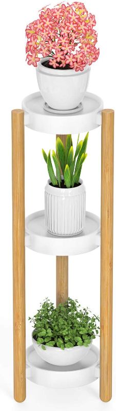 Photo 1 of Bamboo Plant Stands Indoor, 3 Tier Tall Corner Plant Stand Holder & Plant Display Rack for Outdoor Garden Indoor Home (3 Tier)
